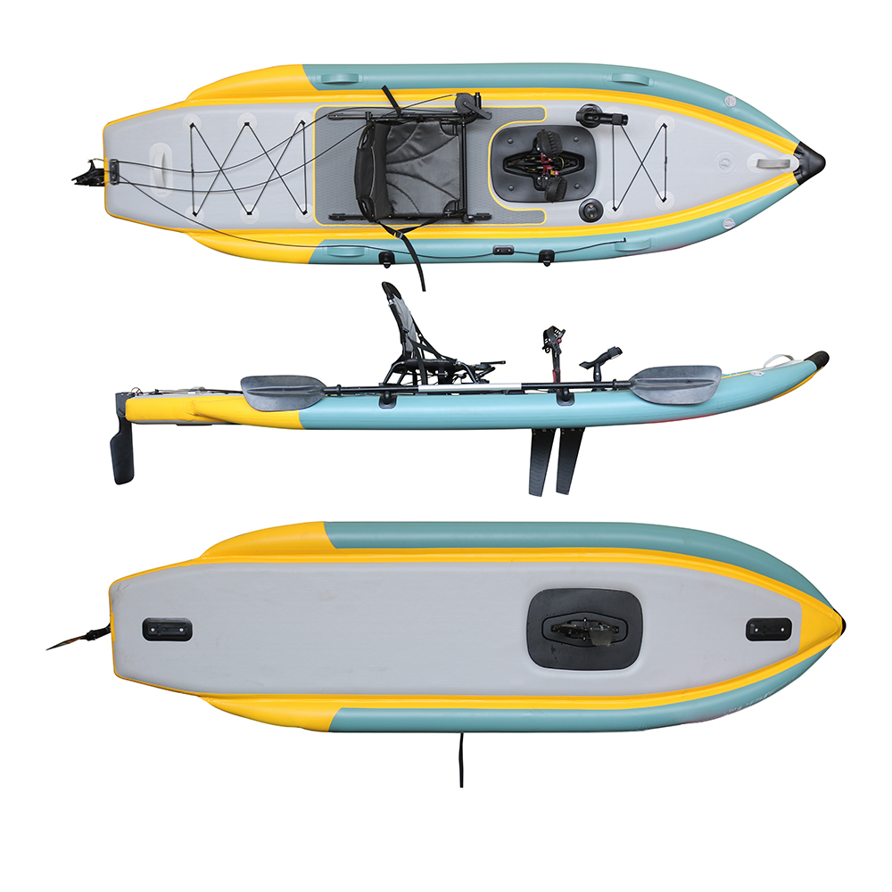 Fishing Kayak Sit In - 페달 추진 접이식 풍선형 PVC 싯온탑