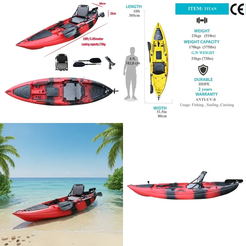Fishing Kayak Paddle - 10피트 싱글 시트 낚시용 패들 카약